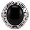 Bijoux Orusbijoux Bague Homme Argent Pierre Onyx Bouddha Argent&eacute;