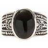Bijoux Orusbijoux Bague Homme Ethnique Onyx Argent Argent&eacute;