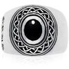 Bijoux Orusbijoux Bague Homme Argent Ethnique Tribal Onyx Argent&eacute;