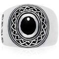 Bijoux Orusbijoux Bague Homme Argent Ethnique Tribal Onyx Argent&eacute;