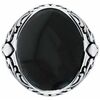 Bijoux Orusbijoux Bague Chevali&egrave;re Homme Royale Onyx Argent Argent&eacute;