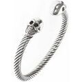 Bracelets Orusbijoux Bracelet Homme T&ecirc;te De Mort Jonc Argent Argent&eacute; Grenoble