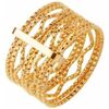 Bijoux Orusbijoux Bague Argent Dor&eacute;e Anneaux Ondul&eacute;s Dor&eacute;