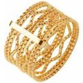 Bijoux Orusbijoux Bague Argent Dor&eacute;e Anneaux Ondul&eacute;s Dor&eacute;