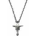 Collier Orusbijoux Collier Argent T&ecirc;te De Buffle Pendentif Rock Et Boh&egrave;me Argent&eacute;