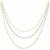 Bijoux Orusbijoux Collier Argent Dor&eacute; Triple Rang Petite Perles Turquoise Bleu