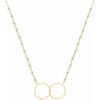 Collier Orusbijoux Collier Argent Dor&eacute; Double Rond Et Pierre Aventurine Dor&eacute;