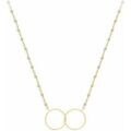 Collier Orusbijoux Collier Argent Dor&eacute; Double Rond Et Pierre Aventurine Dor&eacute;