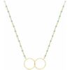 Collier Orusbijoux Collier Argent Dor&eacute; Double Rond Et Pierre Turquoise Bleu