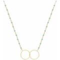 Collier Orusbijoux Collier Argent Dor&eacute; Double Rond Et Pierre Turquoise Bleu Grenoble