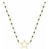 Collier Orusbijoux Collier Argent Dor&eacute; &eacute;toile Et Pierre Spinelle Noire Dor&eacute;