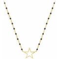 Colliers sur Grenoble : Collier Orusbijoux Collier Argent Dor&eacute; &eacute;toile Et Pierre Spinelle Noire Dor&eacute;