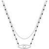 Collier Orusbijoux Collier En Argent Oeil Orus Et Pierre Noire Argent&eacute;