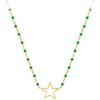 Collier Orusbijoux Collier Argent Dor&eacute; &eacute;toile Et Pierre Onyx Vert Dor&eacute;