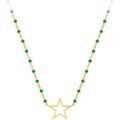 Collier Orusbijoux Collier Argent Dor&eacute; &eacute;toile Et Pierre Onyx Vert Dor&eacute; Grenoble