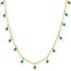 Collier Orusbijoux Collier Argent Dor&eacute; Petites Gouttes Perles Pierre Onyx Vert Dor&eacute;