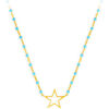 Collier Orusbijoux Collier Argent Dor&eacute; &eacute;toile Et Pierre Turquoise Bleu