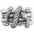 Bijoux Orusbijoux Bague Anneau Bambou Pour Homme En Argent Avec Serpent Argent&eacute;