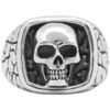 Bijoux Orusbijoux Bague Argent Homme Style &eacute;caille T&ecirc;te De Mort Argent&eacute;