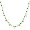 Bijoux Orusbijoux Collier Argent Dor&eacute; Petites Perles Pampilles Et Pierre Onyx Dor&eacute;