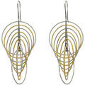 Boucles oreilles Orusbijoux Boucles D'oreilles Argent Rhodi&eacute; Et Dor&eacute; Spirales Argent&eacute; Grenoble