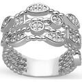 Bague Orusbijoux Bague Argent&eacute;e Multi Anneau Motifs G&eacute;om&eacute;triques Argent&eacute; Grenoble