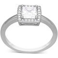 Bague Orusbijoux Bague Argent&eacute;e Solitaire Carr&eacute; Argent&eacute; Grenoble