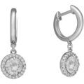 Boucles oreilles Orusbijoux Boucles D'oreilles Argent&eacute;es Serties Zirconium Blanc Argent&eacute; Grenoble