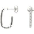 Boucles oreilles Orusbijoux Cr&eacute;oles Ovales Argent&eacute;es Serties Argent&eacute; Grenoble