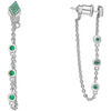 Boucles oreilles Orusbijoux Boucles D'oreilles Argent&eacute;es Chaines Et Pierres Argent&eacute;