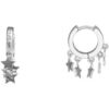 Boucles oreilles Orusbijoux Boucles D'oreilles Argent&eacute;es &eacute;toiles Argent&eacute;
