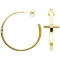Boucles oreilles Orusbijoux Cr&eacute;oles Croix Serties Dor&eacute;es Dor&eacute; Grenoble