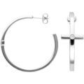 Boucles oreilles Orusbijoux Cr&eacute;oles Croix Serties Argent&eacute;es Argent&eacute; Grenoble