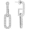 Boucles oreilles Orusbijoux Boucles D'oreilles Argent&eacute;es Mailles Ovales Serties Argent&eacute; Grenoble
