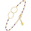 Bracelets Orusbijoux Bracelet Argent Dor&eacute; Double Rond Et Pierre Amethyste Dor&eacute;