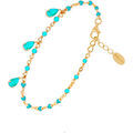 Bracelets Orusbijoux Bracelet En Argent Dor&eacute; Gouttes Turquoise Bleu