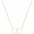 Collier Orusbijoux Collier Argent Dor&eacute; Double Rond Et Pierre Amethyste Dor&eacute;