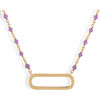 Collier Orusbijoux Collier Argent Dor&eacute; Lingot Et Pierres Naturelles Amethyste Dor&eacute;