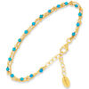 Bracelets Orusbijoux Bracelet En Argent Dor&eacute; Double Chaine Pierres Naturelles Bleu