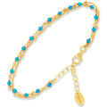 Bracelets Orusbijoux Bracelet En Argent Dor&eacute; Double Chaine Pierres Naturelles Bleu Grenoble