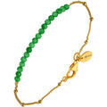 Bracelets Orusbijoux Bracelet Cha&icirc;ne Argent Dor&eacute; Avec Perles De Onyx Vert Dor&eacute;