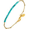 Bijoux Orusbijoux Bracelet Cha&icirc;ne Argent Dor&eacute; Avec Perles De Turquoise Bleu