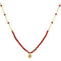 Collier Orusbijoux Collier Cha&icirc;ne Argent Dor&eacute; Avec Perles D'onyx Rouge Et Rouge