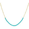 Bijoux Orusbijoux Collier Cha&icirc;ne Argent Dor&eacute; Avec Perles De Turquoise Bleu