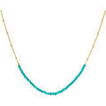 Bijoux Orusbijoux Collier Cha&icirc;ne Argent Dor&eacute; Avec Perles De Turquoise Bleu