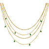 Collier Orusbijoux Collier Argent Dor&eacute; Multiples Chaine Et Pierres Naturelles Dor&eacute;