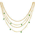 Collier Orusbijoux Collier Argent Dor&eacute; Multiples Chaine Et Pierres Naturelles Dor&eacute; Grenoble