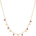 Collier Orusbijoux Collier Argent Dor&eacute; Pampilles De Forme G&eacute;om&eacute;trique Et Rouge