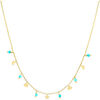 Collier Orusbijoux Collier Argent Dor&eacute; Pampilles Lune Coeur Et Pierre Bleu