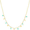 Collier Orusbijoux Collier Argent Dor&eacute; Pampilles Lune Coeur Et Pierre Bleu Grenoble